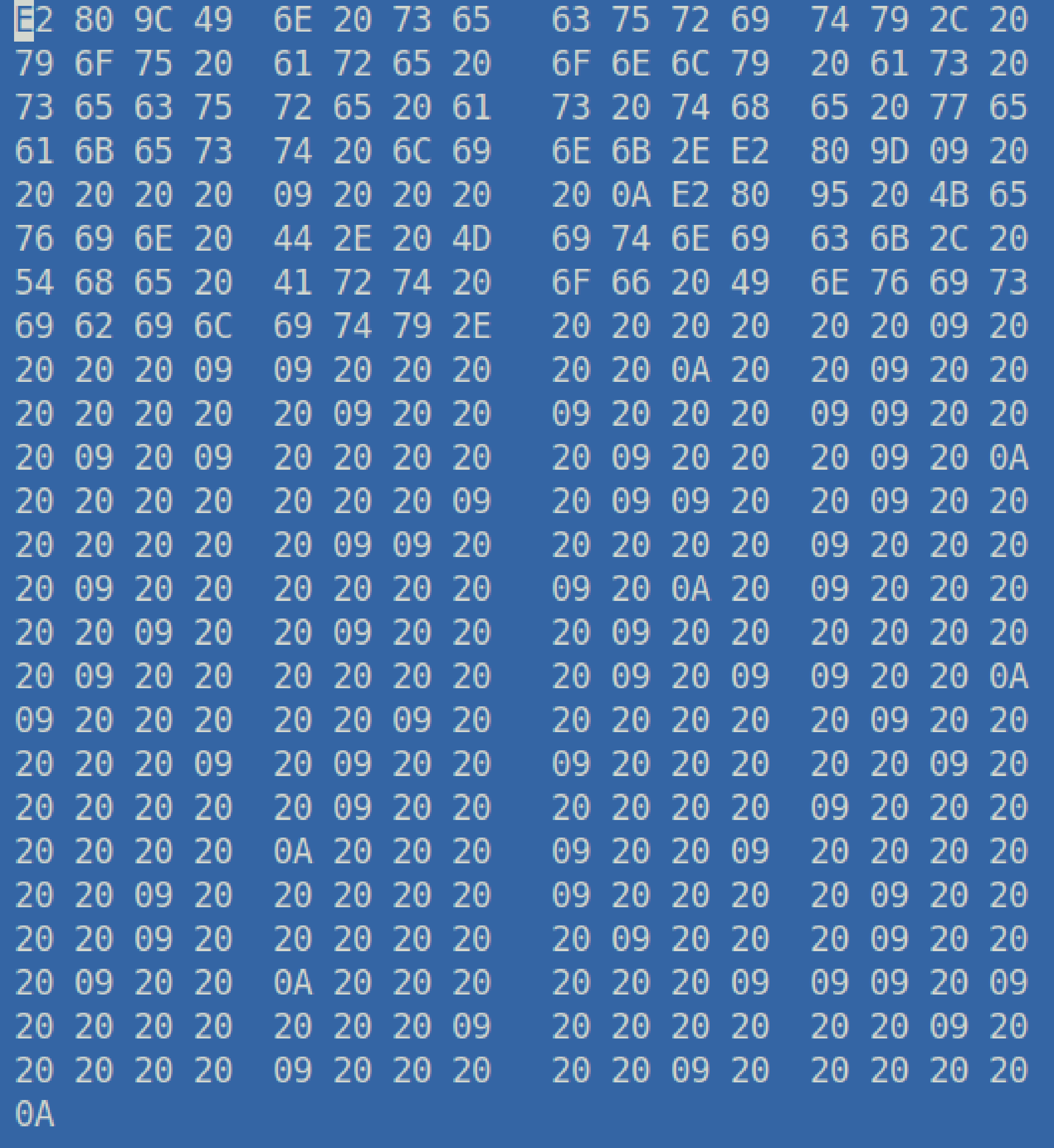 Example: Stegsnow encoded file